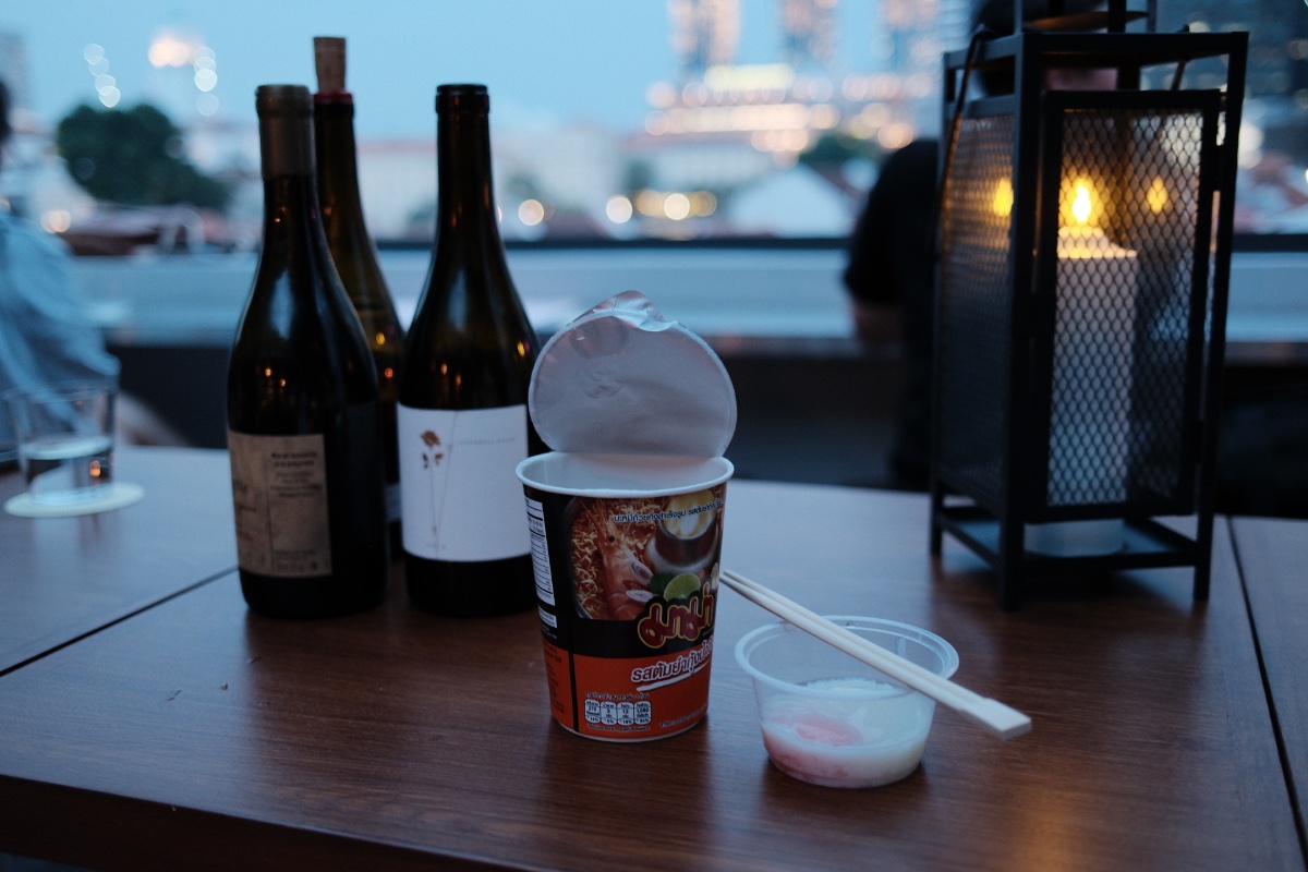 Cup noodle with egg at Attic 42 by SBR. (Photo Credit: Jaclene Liew)