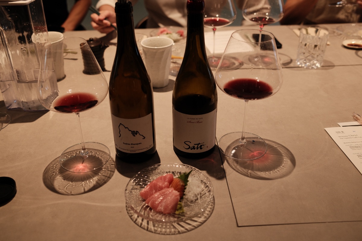 2022 Pedres Blanques Rouge and 2020 Sato Sous Bois Cabernet Franc were paired with Maguro Platter Sashimi with Otoro and Chutoro. (Photo Credit: Jaclene Liew)